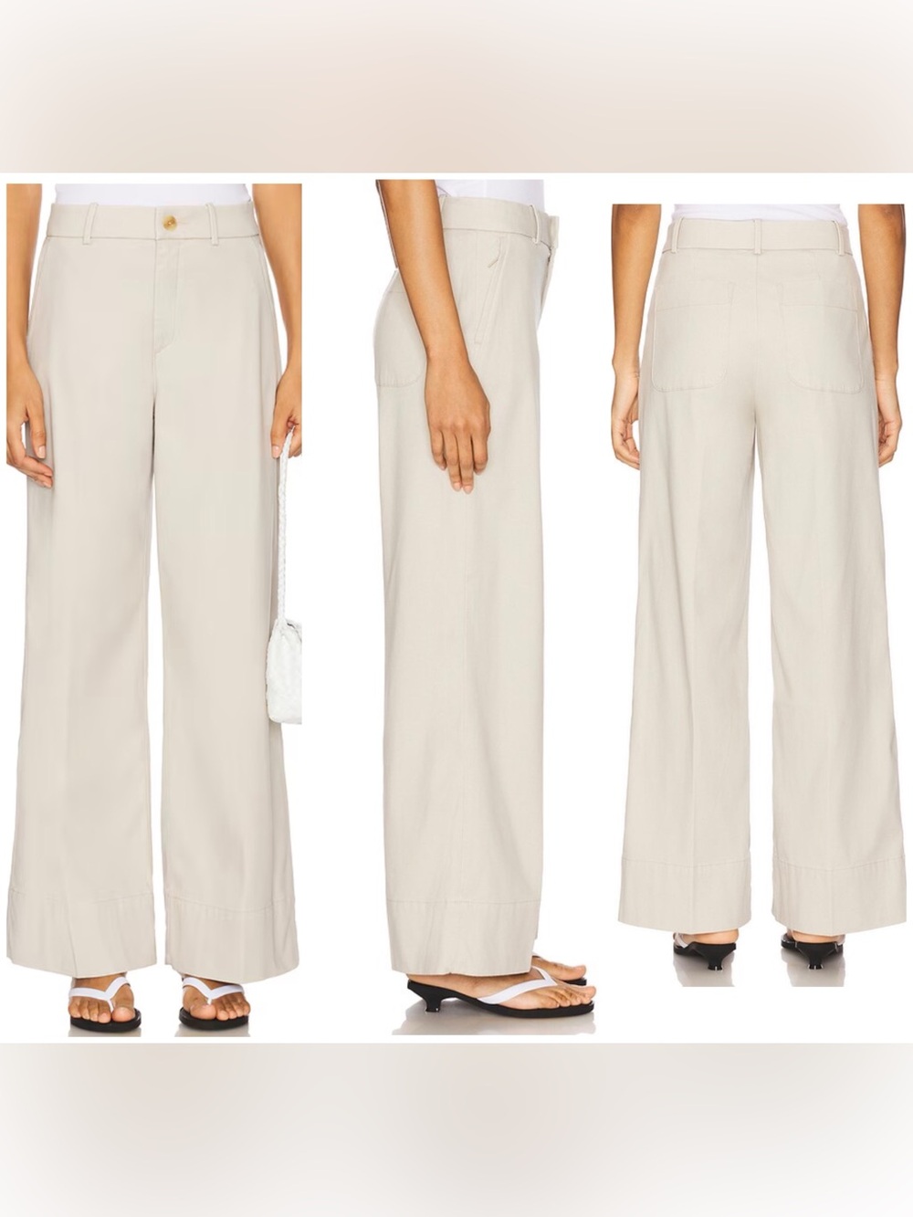 Spanx High-Rise Wide-Leg Women's Pants in Light Beige